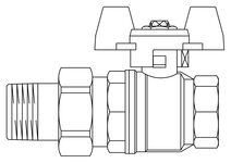 Кран с американкой  НВ 1/2 Haiba  (12/144)