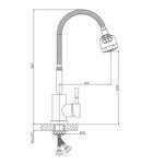 VF.73304 Смеситель для кухни, гибкий излив, нерж. сталь VALFEX Atria Сhrome (10)