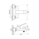 VF.60818 Смеситель для ванны, латунь VALFEX Vega Сhrome (10)