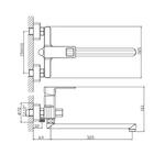 VF.22615 Смеситель для ванны, длинный излив, латунь VALFEX Arcadia Сhrome (10)