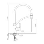 VF.73505-8 Смеситель для кухни, гибкий силиконовый излив, латунь VALFEX Argo White (10)