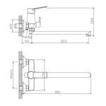 VF.22559 Смеситель для ванны, длинный излив, латунь VALFEX Scorpio Сhrome (10)