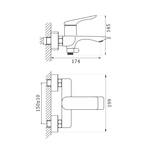 VF.60816 Смеситель для ванны, латунь VALFEX Adara Сhrome (10)