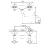 HB4319 Смеситель для кухни настенный хром