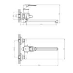 DR70043 Смеситель Decoroom одноручный универсальный с поворотным изливом 30см, хром, 40мм