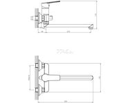 DR72043 Смеситель Decoroom одноручный универсальный с поворотным изливом 35см, хром, 40мм