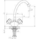 DR50028R Смеситель Decoroom двуручный для кухни с поворотным изливом, хром