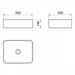 Умывальник накладной, прямоугольный Point Меркурий 50, PN43832