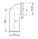 SMS-1019 Отвод для унитаза d110*230---90*   (32/1)