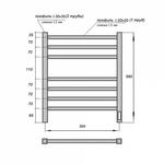 Полотенцесушитель электрический Point PN71856B П7 500x600, диммер справа, черный