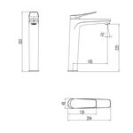 LM3709GM для умывальника высокий, монолитный, графит