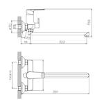 VF.22563 Смеситель для ванны, длинный излив, латунь VALFEX Elara Сhrome (10)