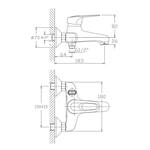 VF.3204 Смеситель для ванны, латунь VALFEX Alioth Сhrome (8)