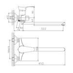 VF.2201 Смеситель для ванны, длинный излив, латунь VALFEX Leda Сhrome (8)