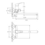 VF.2213 Смеситель для ванны, длинный излив, латунь VALFEX Proxima Сhrome (10)