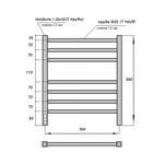 Полотенцесушитель электрический Point PN70756B П7 500x600, диммер слева, черный