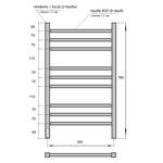 PN70758B Полотенцесушитель электрический Point П9 500x800, диммер слева, черный