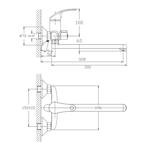 VF.2237 Смеситель для ванны, длинный излив, латунь VALFEX Altarin Chrome (10)