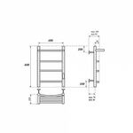 PN04846PB Полотенцесушитель электрический Point П3 400x600 с полкой, диммер справа, ЧЕРНЫЙ