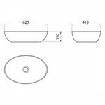 PN43901 Умывальник накладной, овальный Point Сатурн 63,