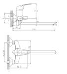 VF.2203 Смеситель для ванны, длинный излив, латунь VALFEX Harma Сhrome (8)